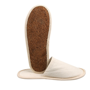 Bulk Canvas Hotel Slippers with Coir Anti-Slip Sole for Resorts