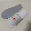 Custom White Open Toe Terry Hotel Slippers Manufacturer | Wholesale Printed Logo Hospitality Slippers