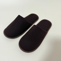 Custom Black Plain Zhenmei Cloth Closed Toe Hotel Slippers Manufacturer