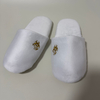 Custom White Coral Fleece Closed Toe Foam Hotel Slippers Manufacturer