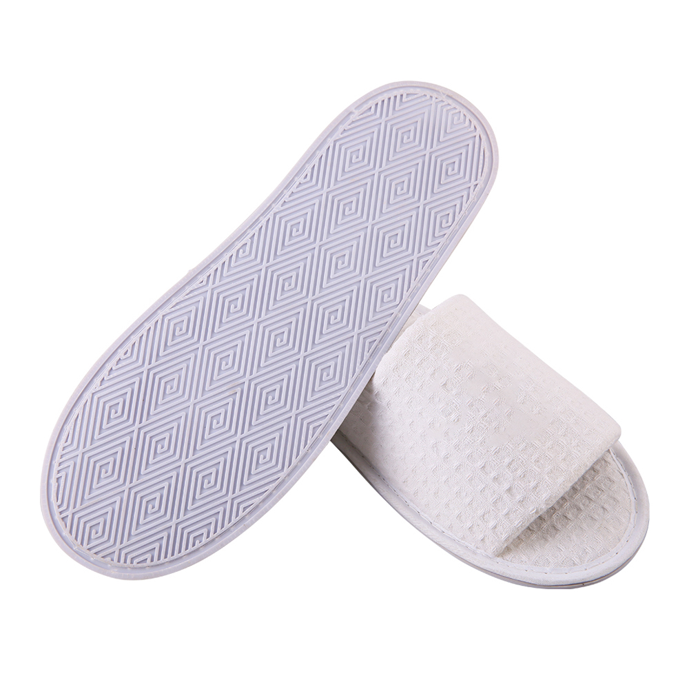Custom White Waffle Hotel Slippers – Bulk Disposable Spa Footwear for Hotels, B2B Supplier & Manufacturer