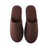 Custom Brown Waffle Hotel Slippers – Soft EVA Sole, Spa & Hospitality Disposable Footwear for Bulk Orders