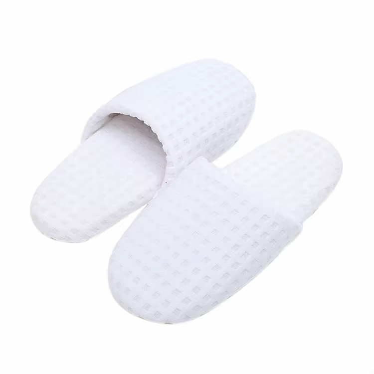 Custom Foam Hotel Slippers Manufacturer – White Waffle Guest Slippers Bulk Supply for Hospitality & Spa