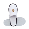 White Hotel Slippers with Embroidered Logo – Custom Spa Guest Slippers Bulk Supply & Factory Direct