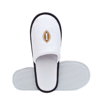 White Hotel Slippers with Embroidered Logo – Custom Spa Guest Slippers Bulk Supply & Factory Direct
