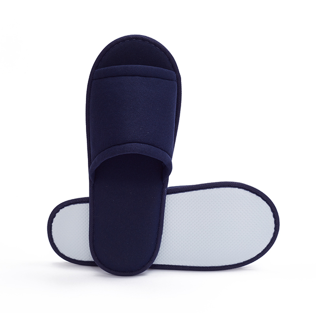 Navy Blue Terry Disposable Hotel Guest Slippers – Soft Sole Spa Slippers Bulk Supply & Custom Manufacturer