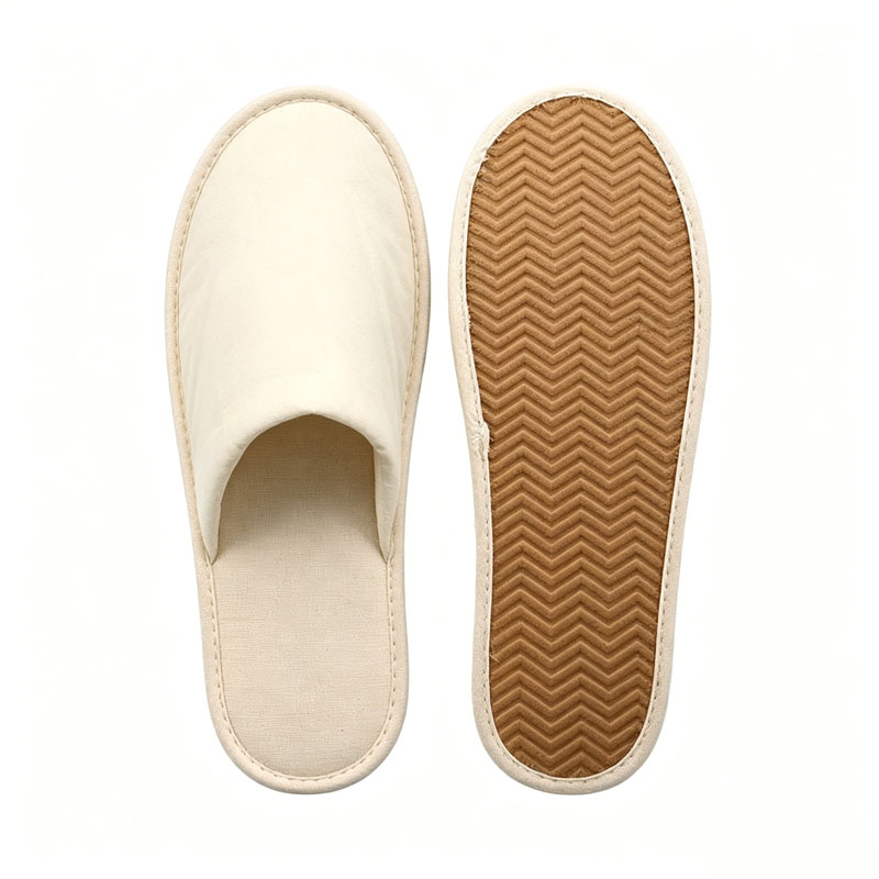 Custom Canvas Hotel Slippers with Cork Sole for Bulk Supply