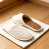 Bulk Canvas Hotel Slippers with Coir Anti-Slip Sole for Resorts