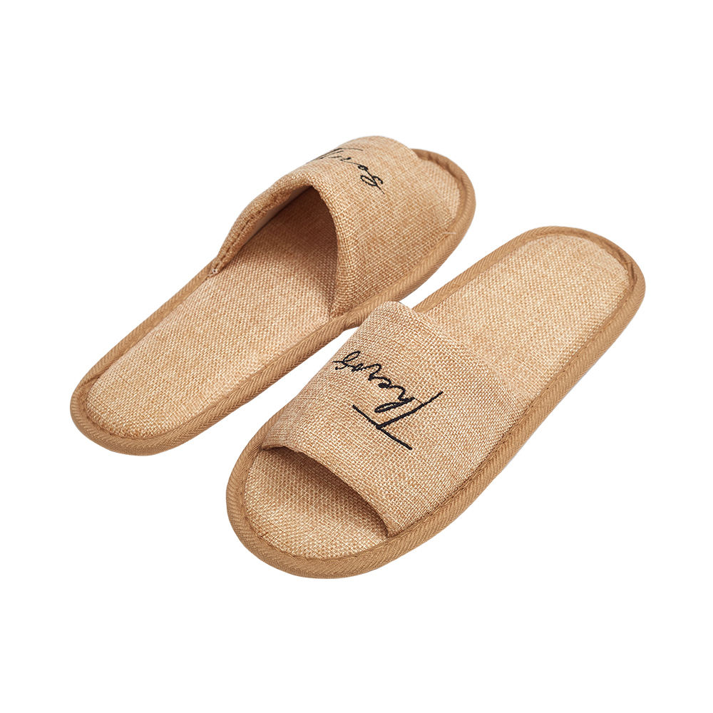 Bulk Eco Hotel Slippers with Linen Upper and Cork Sole for Hotel
