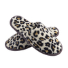 OEM Coral Fleece Hotel Slippers Leopard Print Custom Logo Hotel Slippers Bulk Supply