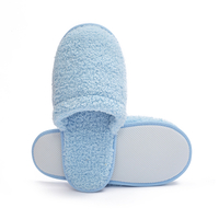 Bulk Blue Coral Fleece Slippers for Hotels & Spas – Comfortable, Customizable, EVE Sole