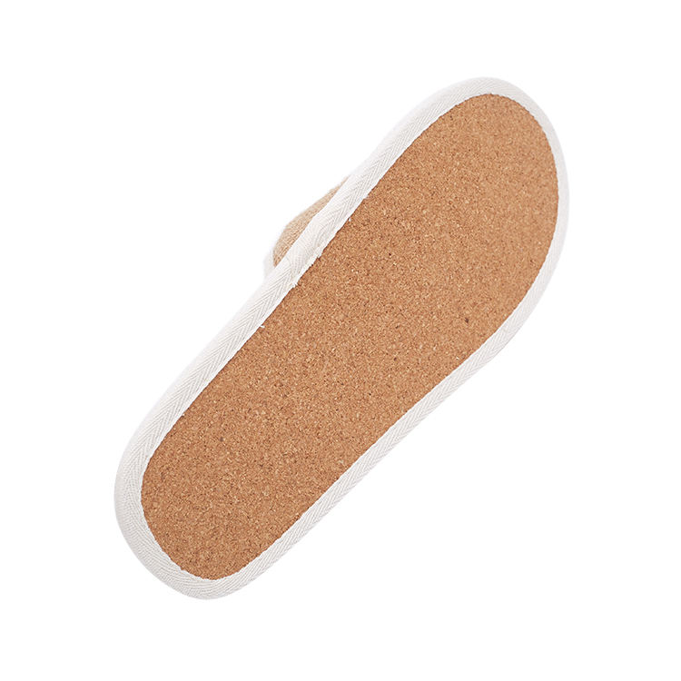 Eco Friendly Linen Hotel Slippers with Cork Sole for Bulk Orders